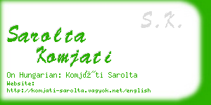 sarolta komjati business card